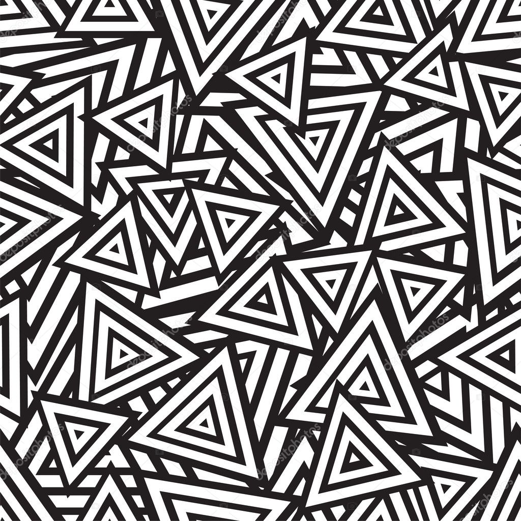 Abstract black and white seamless pattern. Vector