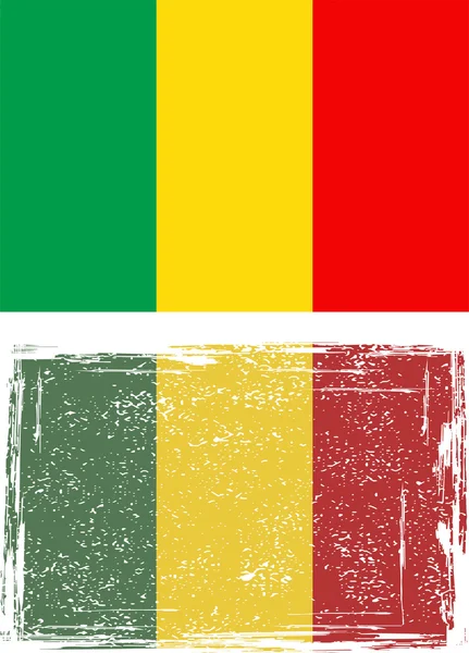 Bandera grunge maliense. Vector — Vector de stock