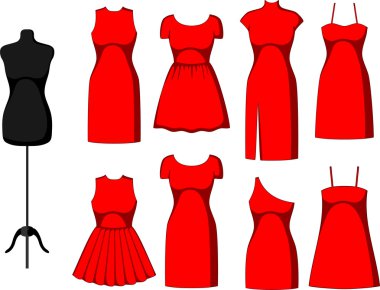 Different Cocktail and Evening Dresses clipart