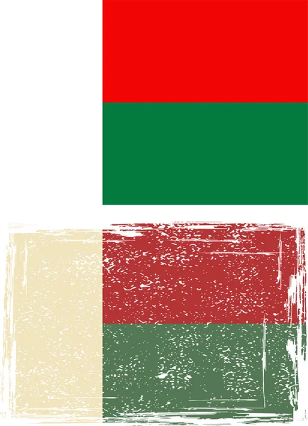 Drapeau grunge Madagascar. Vecteur — Image vectorielle