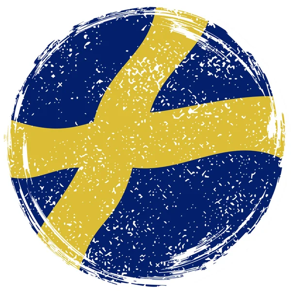 Swedish grunge flag. Grunge effect can be cleaned — Stok Vektör