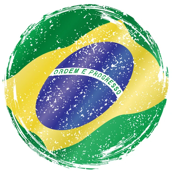 Bendera grunge Brasil - Stok Vektor