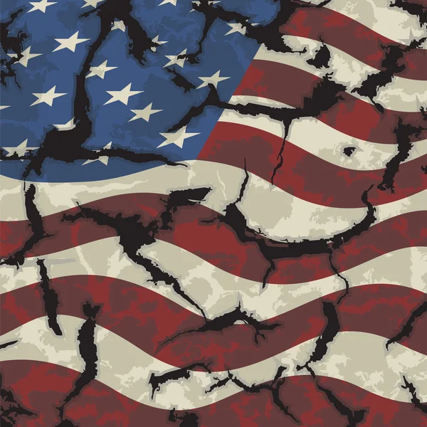 Amerikanische Grunge-Flagge. Grunge-Effekt lässt sich reinigen — Stockvektor