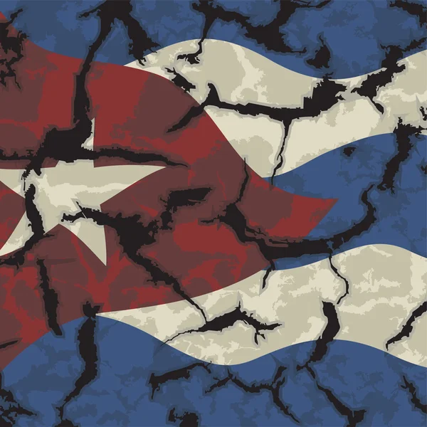 Bandera grunge cubana. Efecto grunge se puede limpiar — Archivo Imágenes Vectoriales