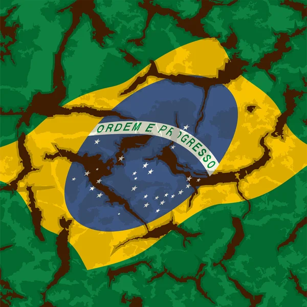 Bandera grunge brasileña. Efecto grunge puede limpiar — Vector de stock