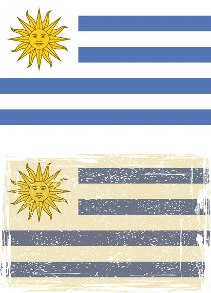 Bandera grunge uruguaya. Vector — Archivo Imágenes Vectoriales