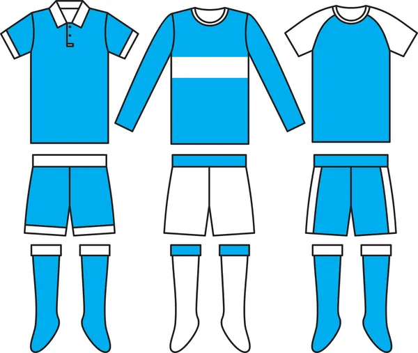 Diferentes uniformes de fútbol. Vector — Vector de stock