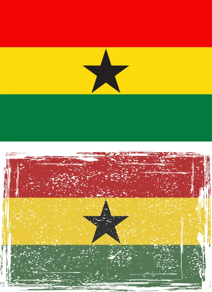 Ghana grunge flag. Vektorillustration. — Stockvektor