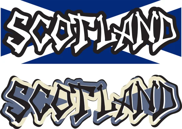 Word-Schotland graffiti verschillende stijl. vector — Stockvector