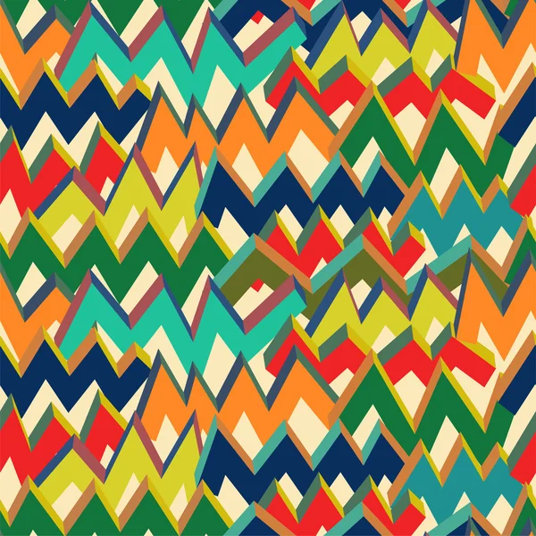 Multicolor zigzag line seamless pattern. Vector — Stock Vector