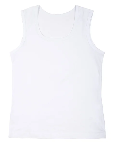 Beyaz izole unisex kolsuz gömlek — Stok fotoğraf