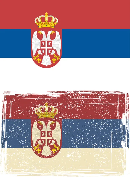 Bandeira grunge sérvia. Ilustração vetorial . —  Vetores de Stock