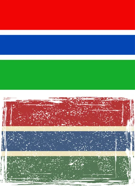 Gambiya grunge bayrak. vektör çizim. — Stok Vektör