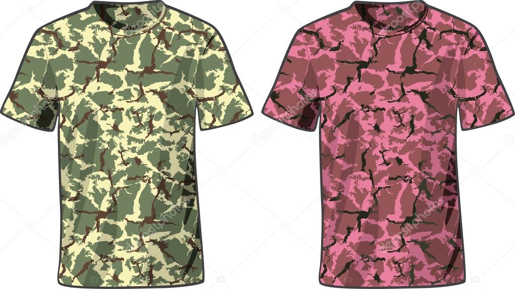 men s military shirts front view template vector stock vector
