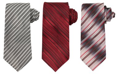 dizi üç ties üzerinde beyaz izole