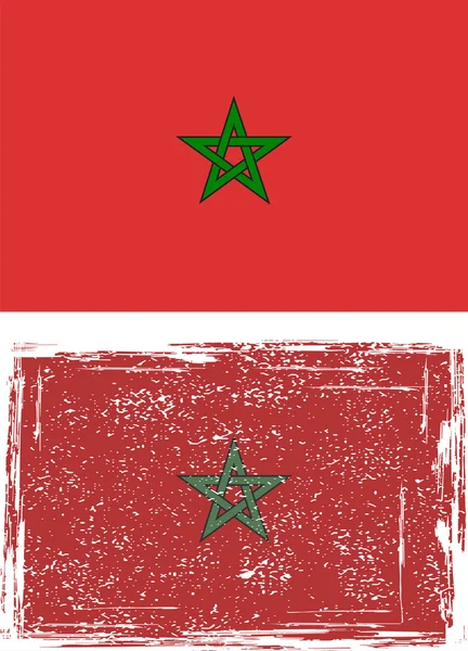 Moroccan grunge flag. Vector illustration. — Stock Vector