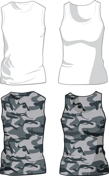 Plantilla de camisas blancas y militares. Vector — Vector de stock