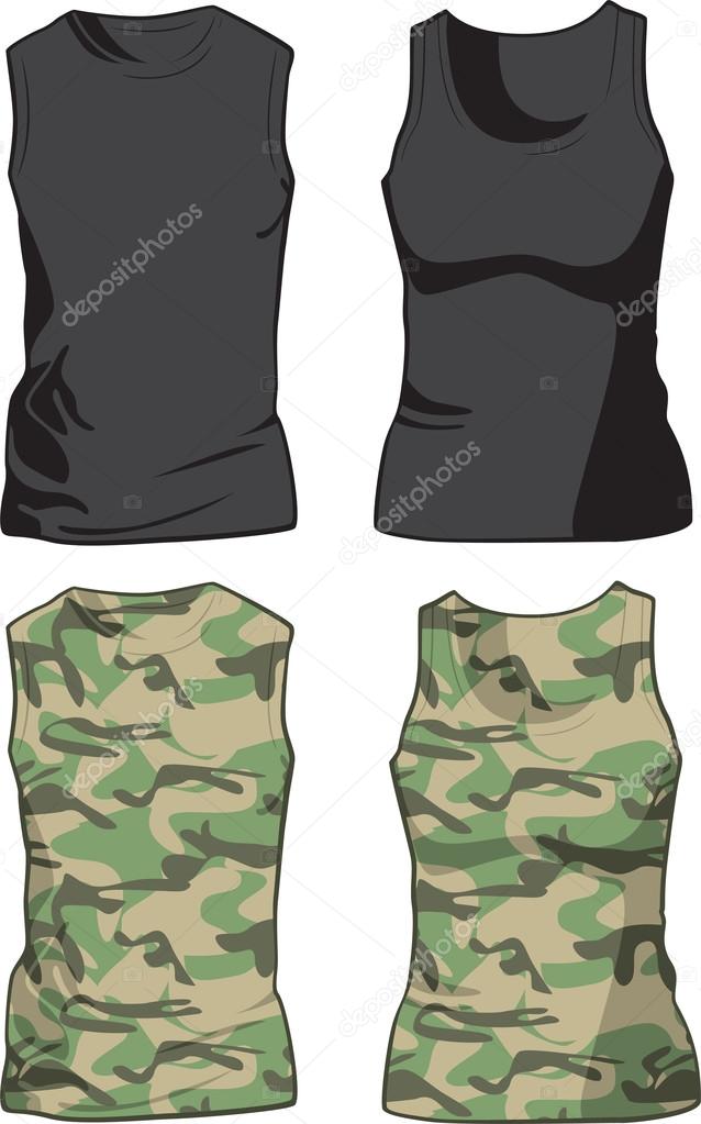 Black and Military Shirts template. Vector