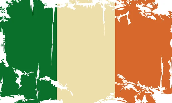 Irländska grunge flagga. vektor illustration — Stock vektor