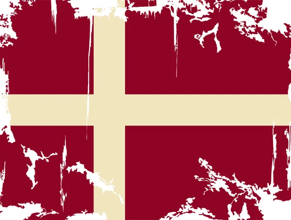 Dánsko grunge vlajka. vektorové ilustrace — Stockový vektor