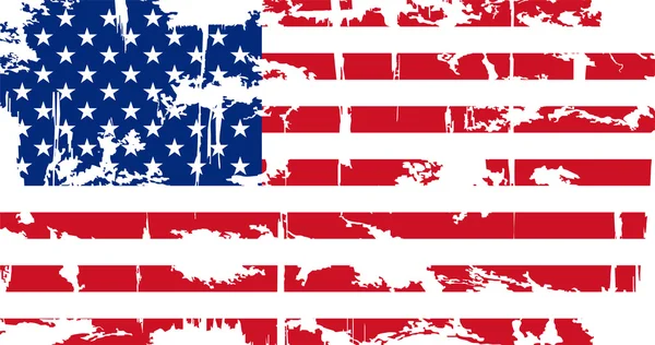 Amerikanische Grunge-Flagge. Vektorillustration. — Stockvektor