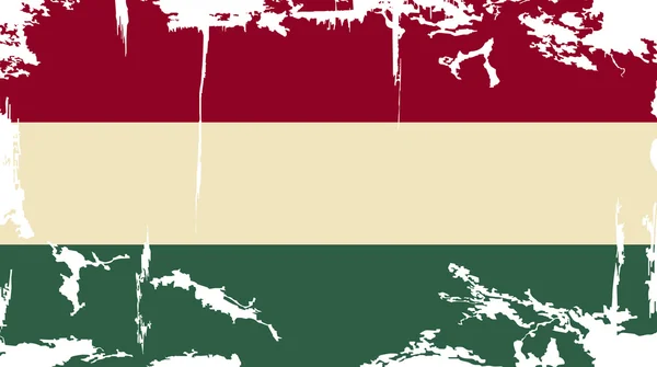 Венгерский гранж-флаг. Векторная иллюстрация — стоковый вектор