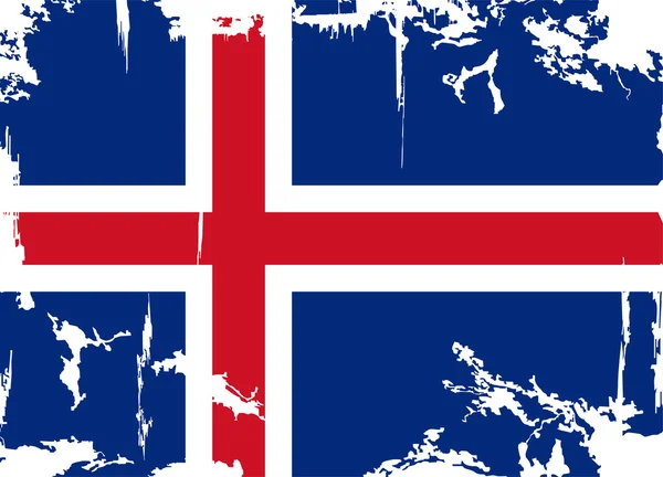 IJslandse grunge vlag. vectorillustratie — Stockvector