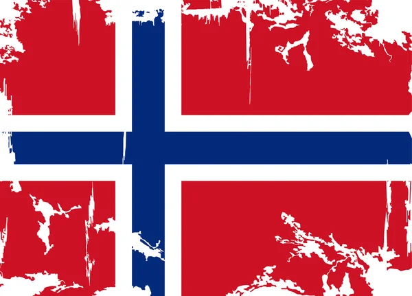 Bandera grunge noruega. Ilustración vectorial — Archivo Imágenes Vectoriales