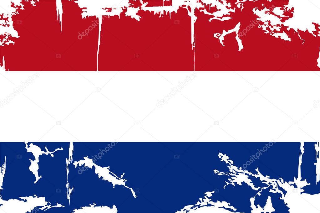 Dutch grunge flag. Vector illustration