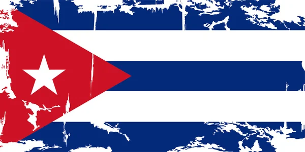 Bandera grunge cubana. Ilustración vectorial — Vector de stock