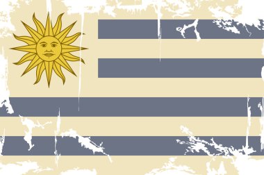 Uruguaylı grunge bayrak. vektör çizim