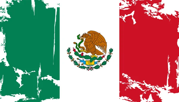 Mexicaanse grunge vlag. vectorillustratie — Stockvector