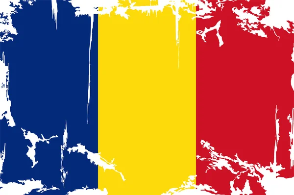 Romanian grunge flag. Vector illustration — Stock Vector