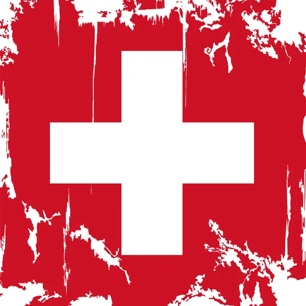 Swiss grunge flag. Vector illustration — Stock Vector