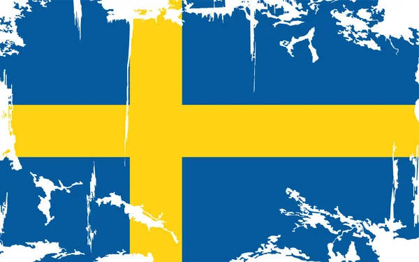 Svenska grunge flagga. vektor illustration. — Stock vektor