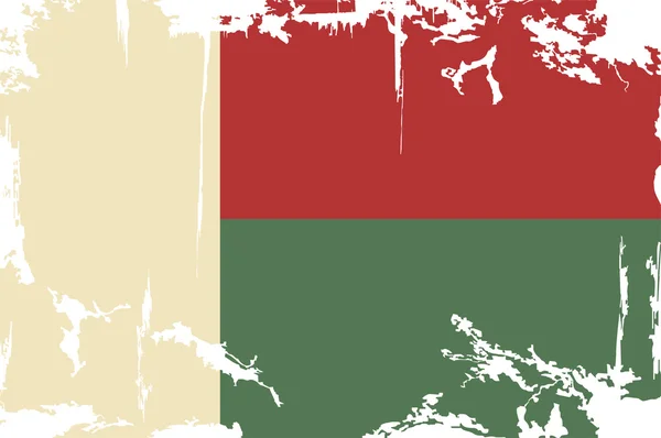 Мадагаскарский гранж флаг. Векторная иллюстрация — стоковый вектор