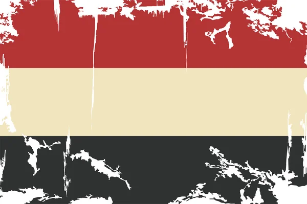 Йеменский гранж флаг. Векторная иллюстрация — стоковый вектор