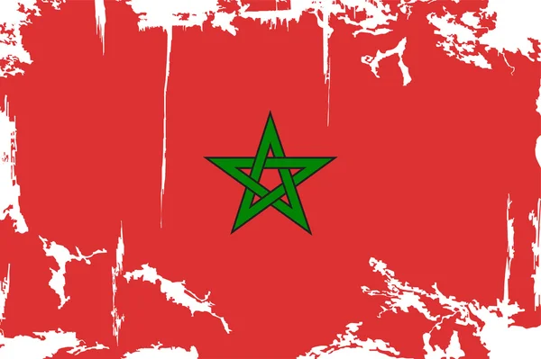 Moroccan grunge flag. Vector illustration — Stock Vector