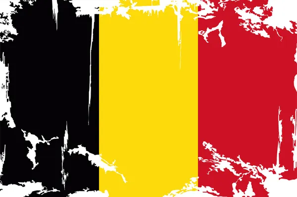 Drapeau grunge belge. Illustration vectorielle — Image vectorielle