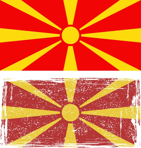 Bandera grunge macedonia. Ilustración vectorial — Archivo Imágenes Vectoriales