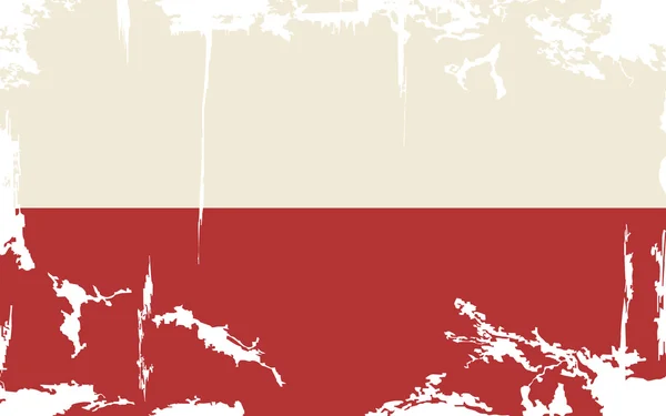 Bandera grunge polaca. Ilustración vectorial — Vector de stock