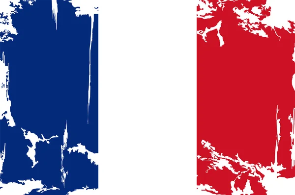 Bandera grunge francesa. Ilustración vectorial — Vector de stock