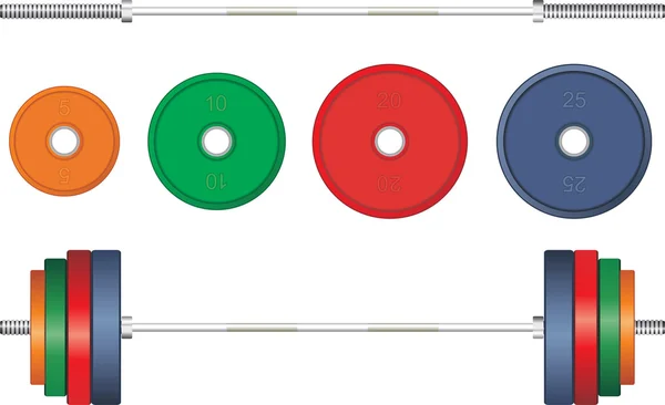 Bilanciere multicolore su sfondo bianco. Vettore — Vettoriale Stock