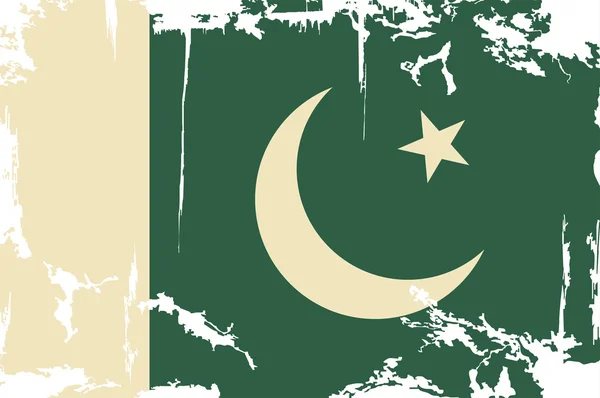 Bandera grunge paquistaní. Ilustración vectorial — Archivo Imágenes Vectoriales
