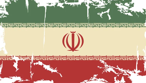 Bandiera grunge iraniana. Illustrazione vettoriale — Vettoriale Stock