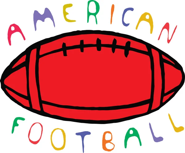 Conception de football américain couleur avec texte. Vecteur — Image vectorielle