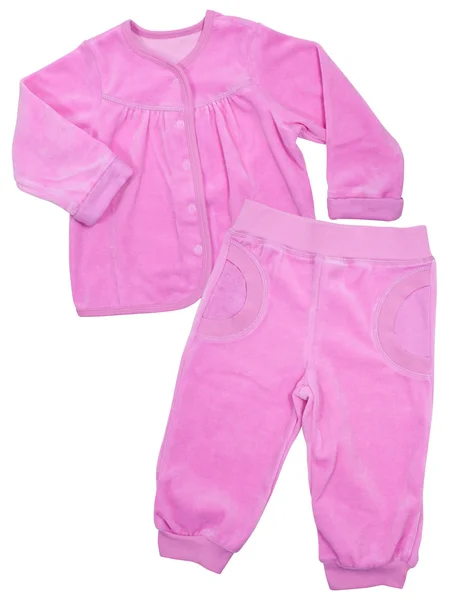 Pink childrens девушки пижама набор изолирован на белом — стоковое фото