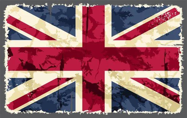 Britse grunge vlag. vectorillustratie — Stockvector