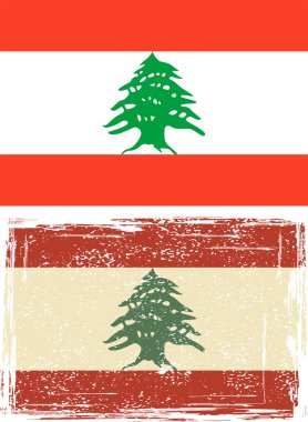 Lübnan grunge bayrak. vektör çizim