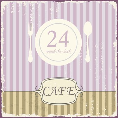 Cafe shop vintage retro şablonu. vektör